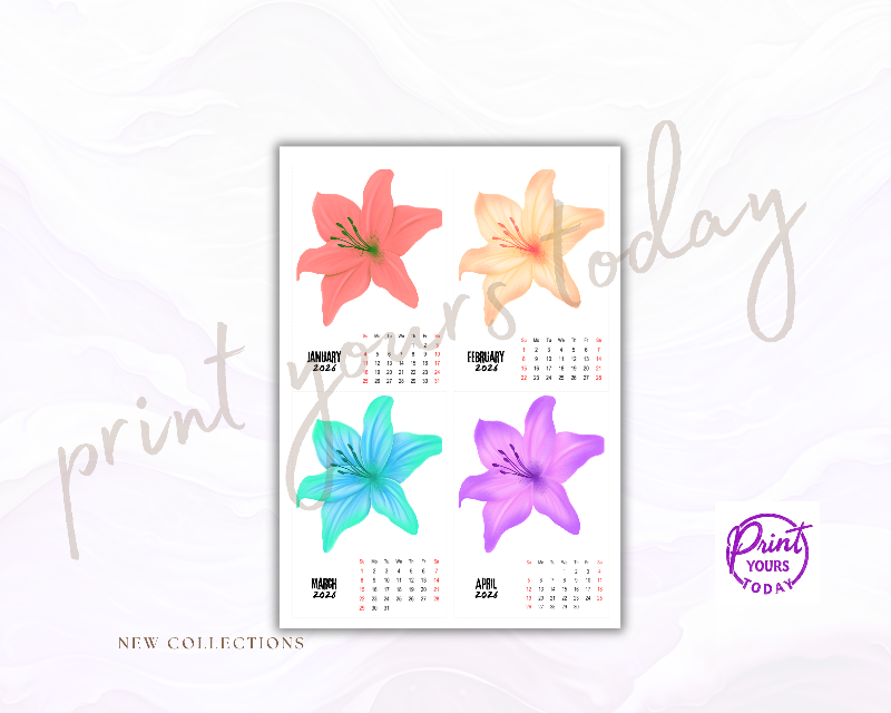 2026 Personalized Flower Photo Magnetic Calendar – Decorated Flowers Custom Fridge Magnet