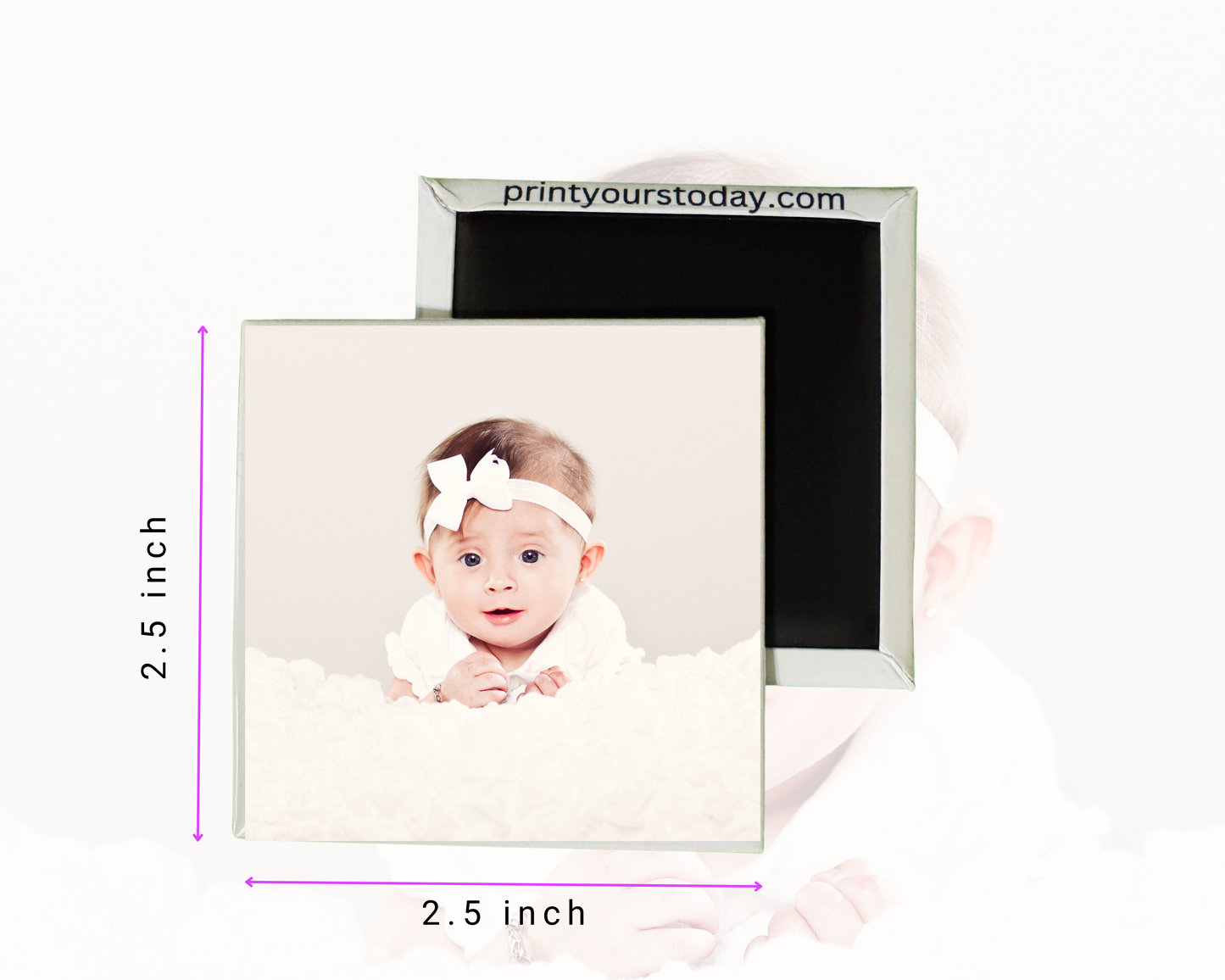 Baby 12 months Fridge Custom 2.5” × 2.5” Photo Magnets