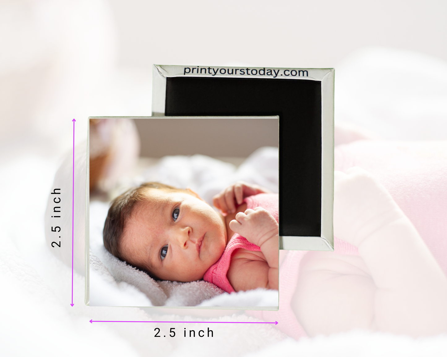 Baby 12 months Fridge Custom 2.5” × 2.5” Photo Magnets