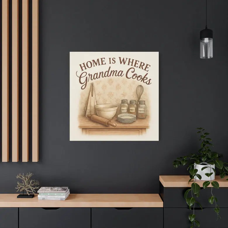 Home Is Where Grandma Cooks Canvas Wall Art — Kitchen Decor - Print Yours Today