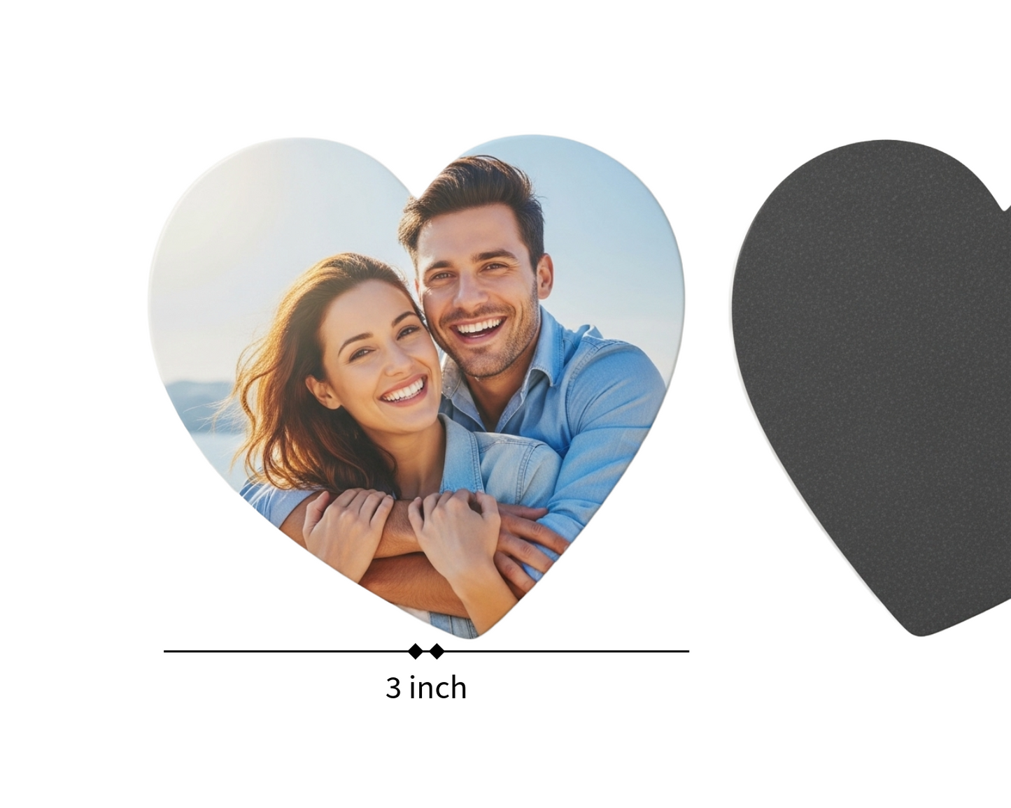 Wavy border - Heart Shaped Magnets