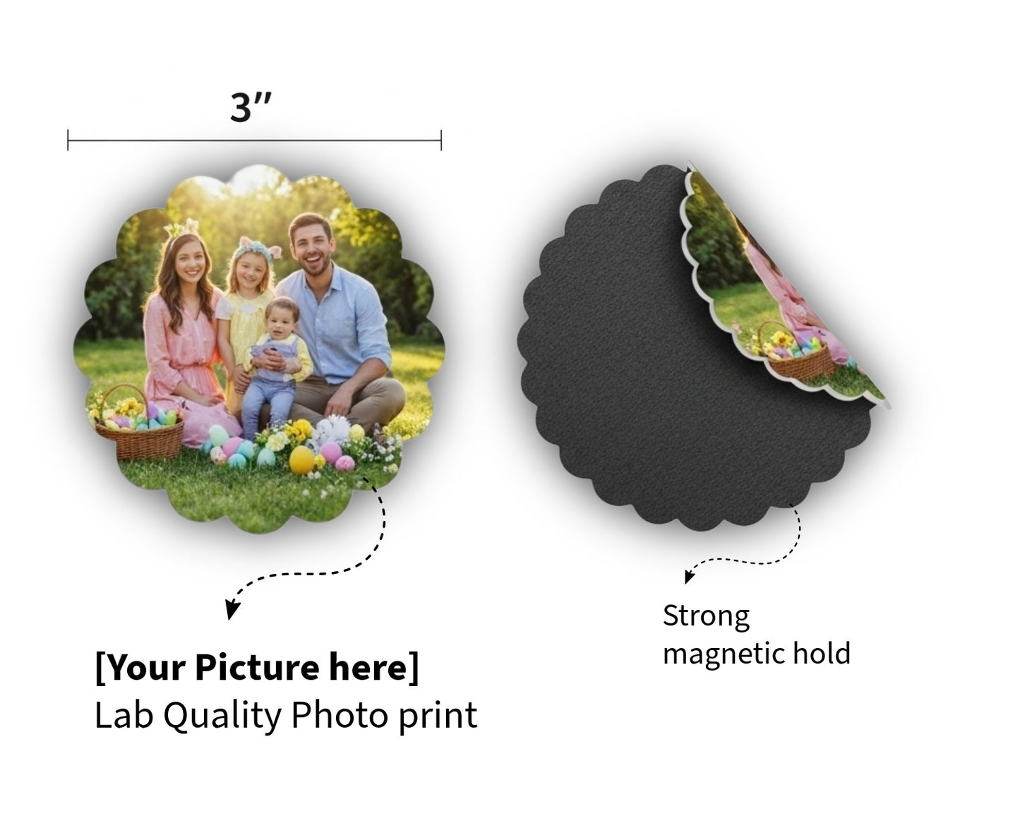 Custom Shaped Magnets - Scalloped Round