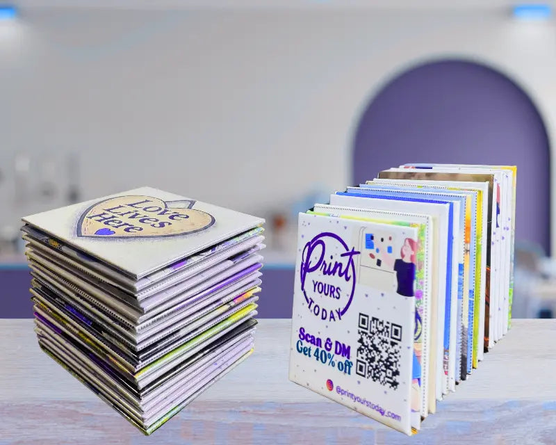 Square 2.5 inch custom fridge magnet with baby milestone photo