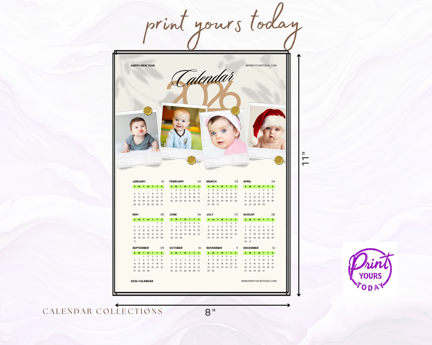 Set of custom fridge magnets – example with family photo