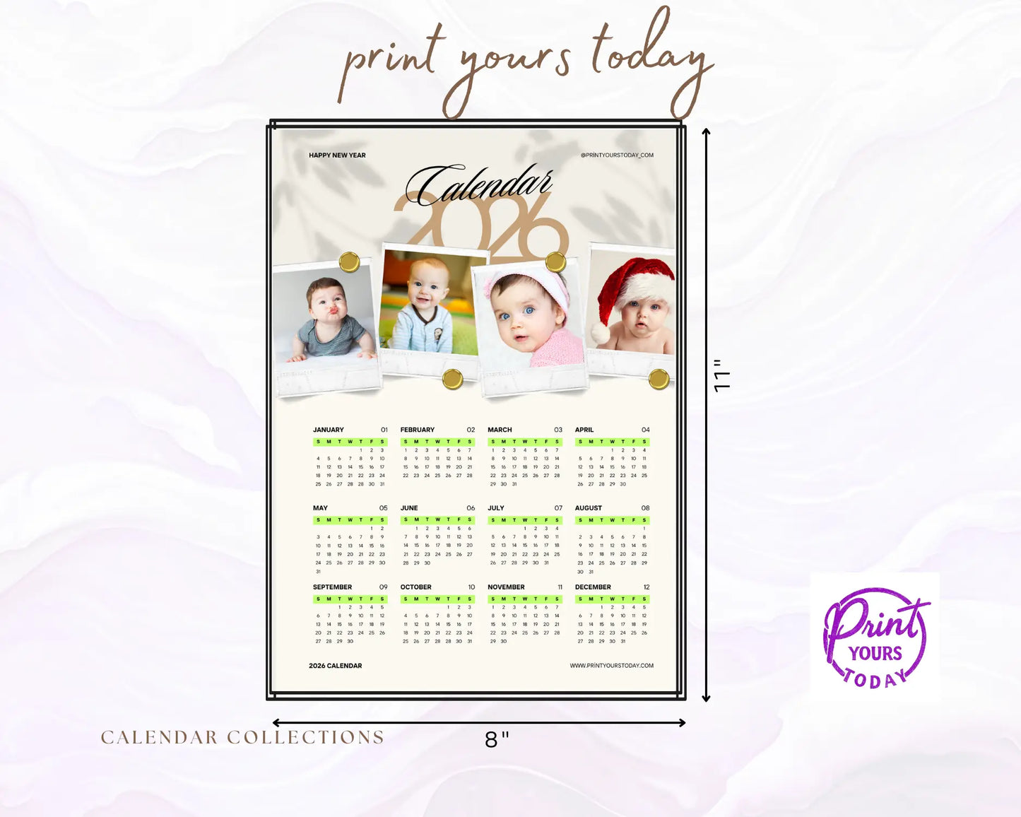 Set of custom fridge magnets – example with family photo