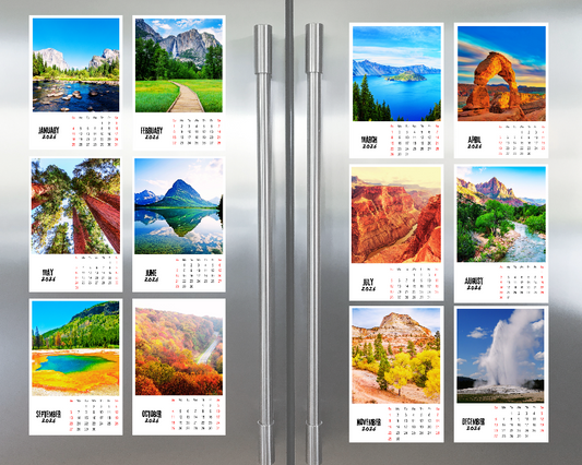 Personalized photo magnetic calendar for fridge – custom printed fridge calendar magnet