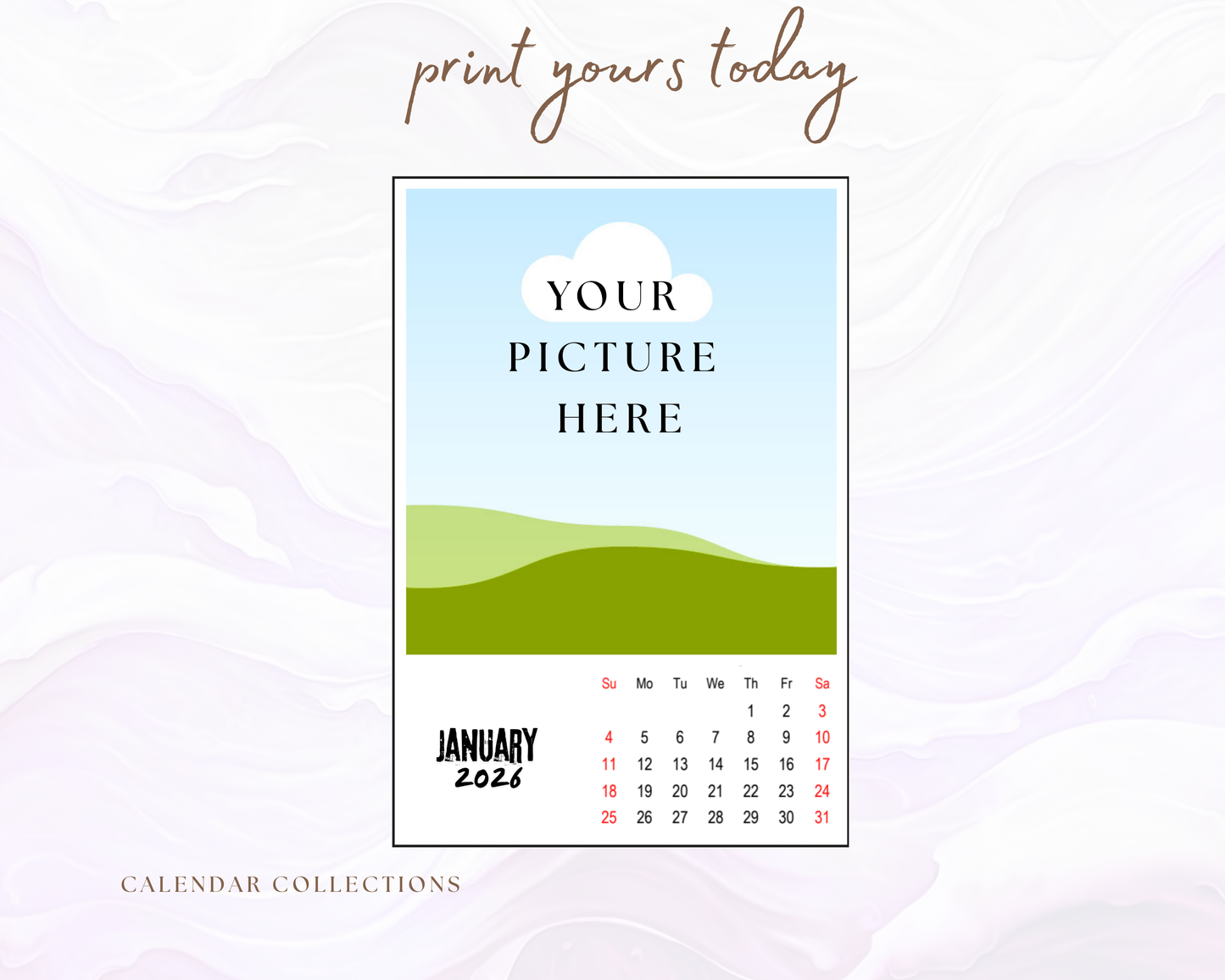 Personalized Photo Magnetic Calendar – Custom Fridge Magnet Calendar 2026 Magnetic Calendar Photo Gift Monthly Fridge Magnet