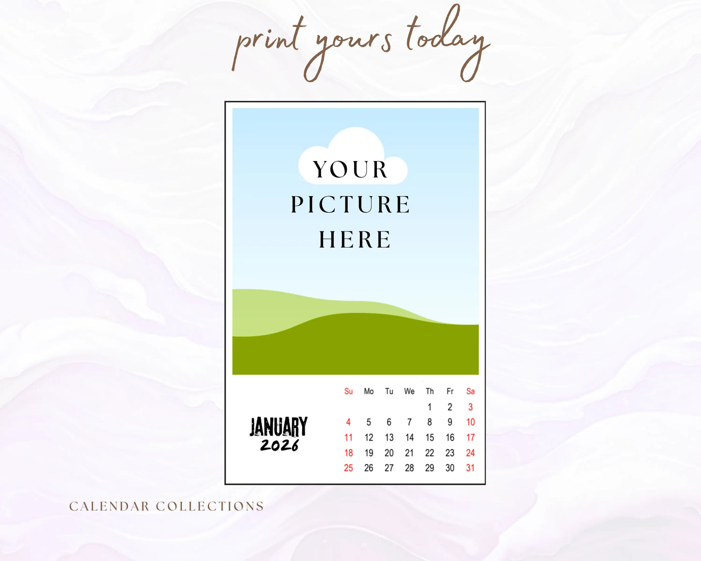 Personalized Photo Magnetic Calendar – Custom Fridge Magnet Calendar 2026 Magnetic Calendar Photo Gift Monthly Fridge Magnet - Print Yours Today