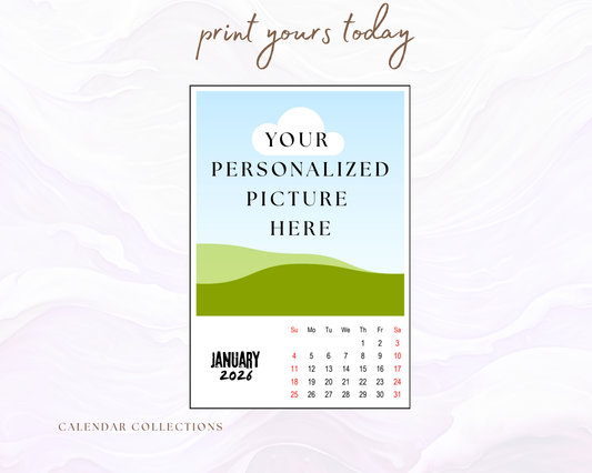 Personalized Photo Magnetic Calendar – Custom Fridge Magnet Calendar 2026 Magnetic Calendar Photo Gift Monthly Fridge Magnet