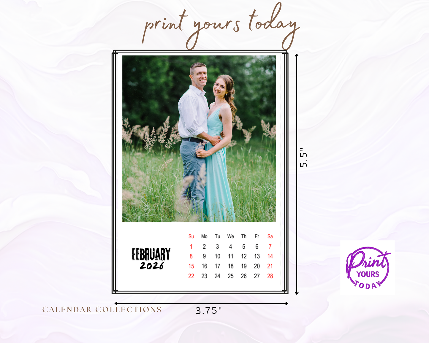Personalized Photo Magnetic Calendar – Custom Fridge Magnet Calendar 2026 Magnetic Calendar Photo Gift Monthly Fridge Magnet