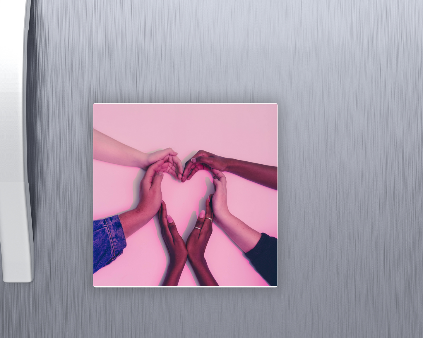 Color Pop Custom 2.5” × 2.5” Photo Fridge Magnet – Your Favorite Stylish Background Color and Picture!