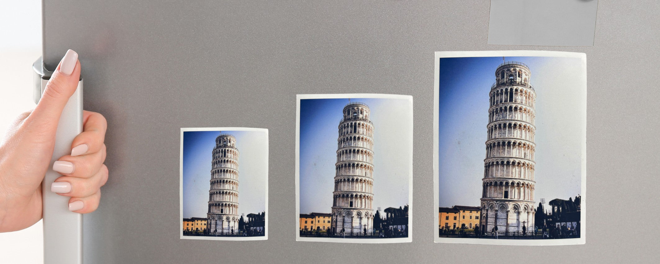 Square custom photo magnets for fridge—ideal personalized magnets for family pictures