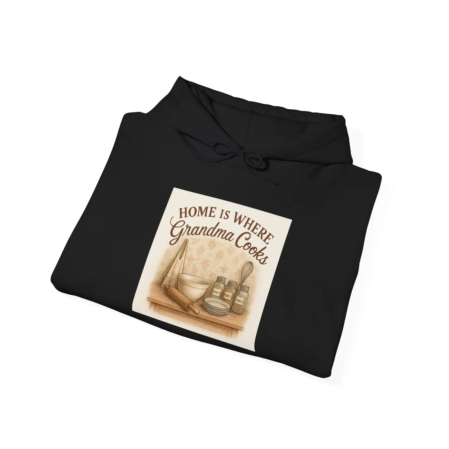 Grandma Cooks Hoodie - "Home Is Where Grandma Cooks" Cozy Kitchen Sweatshirt - Print Yours Today