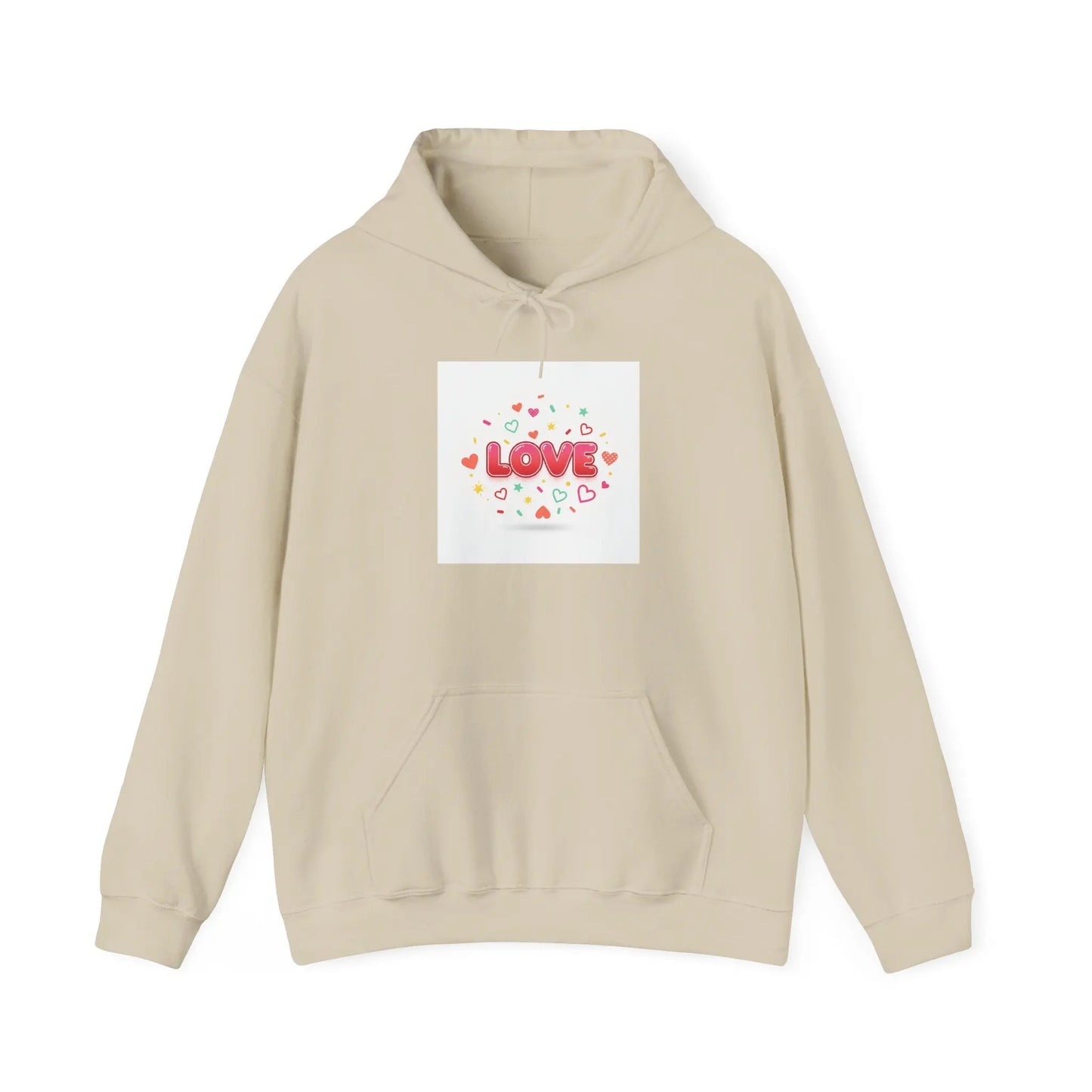 Love Heart Badge Hoodie | Galentine’s Friendship, Pink Red Typography - Print Yours Today