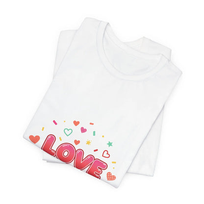 Love Heart Graphic Tee — Cute Valentine’s Day Short Sleeve Shirt - Print Yours Today
