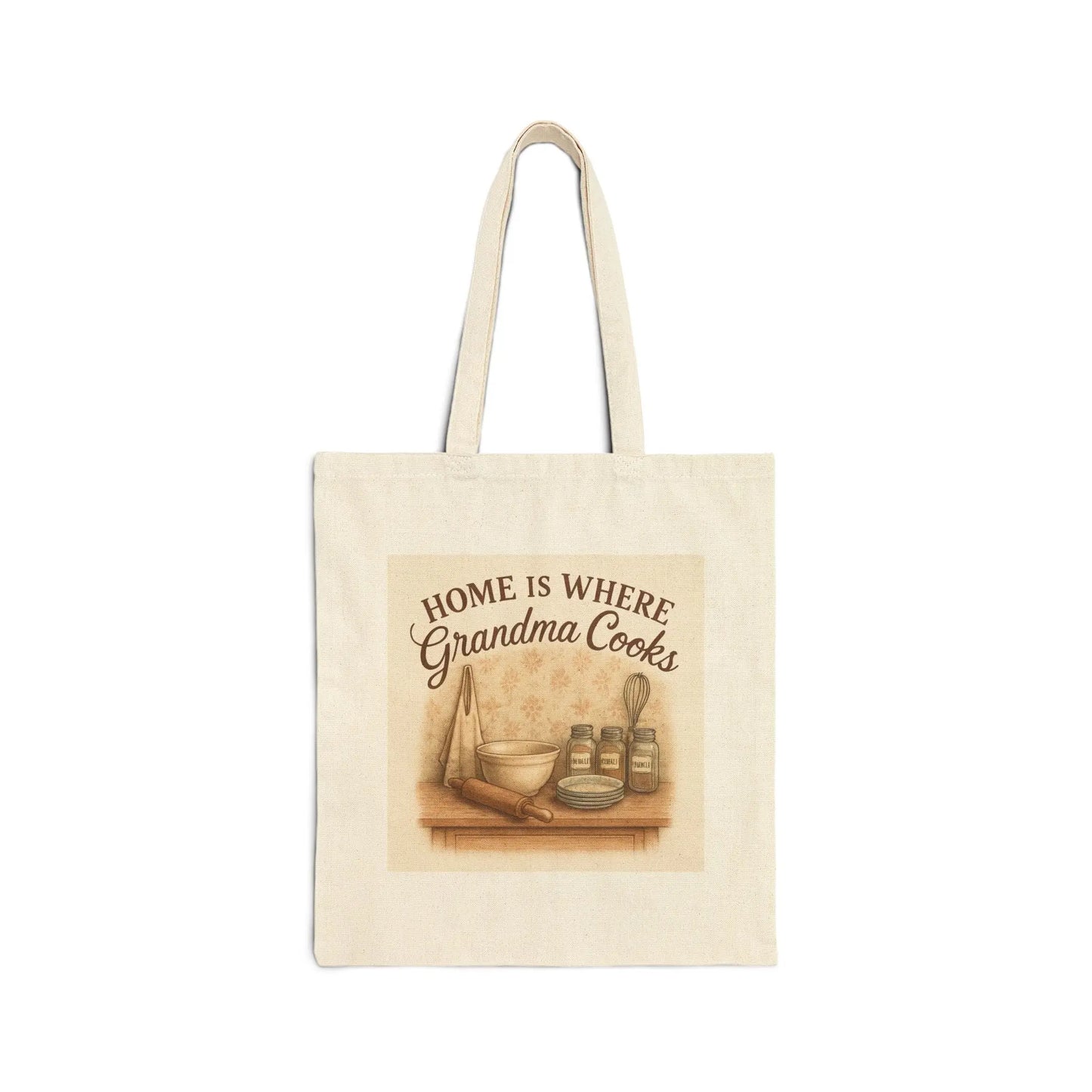 Grandma Cooks Canvas Tote — "Home Is Where Grandma Cooks" Grocery & Market Bag - Print Yours Today