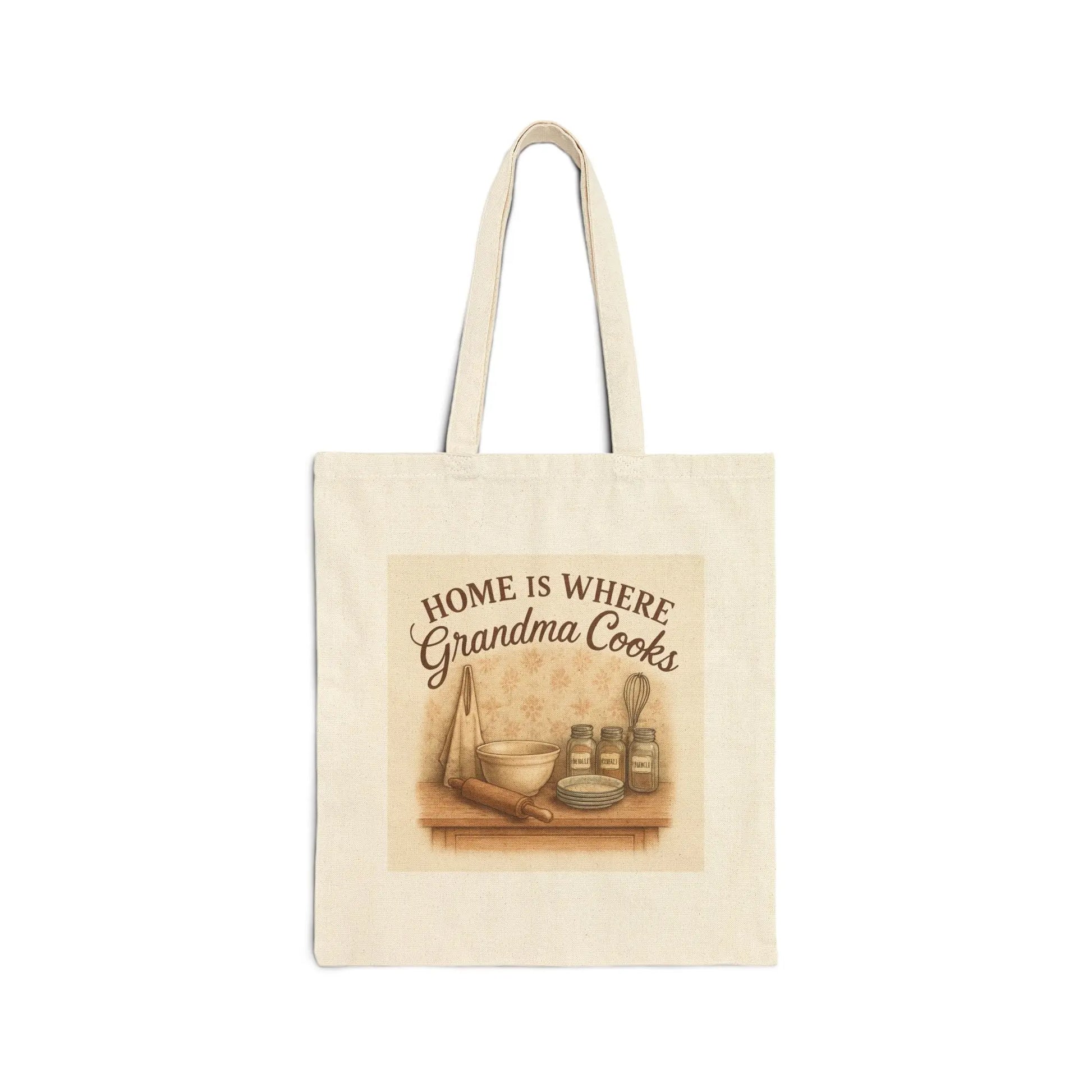 Grandma Cooks Canvas Tote — "Home Is Where Grandma Cooks" Grocery & Market Bag - Print Yours Today