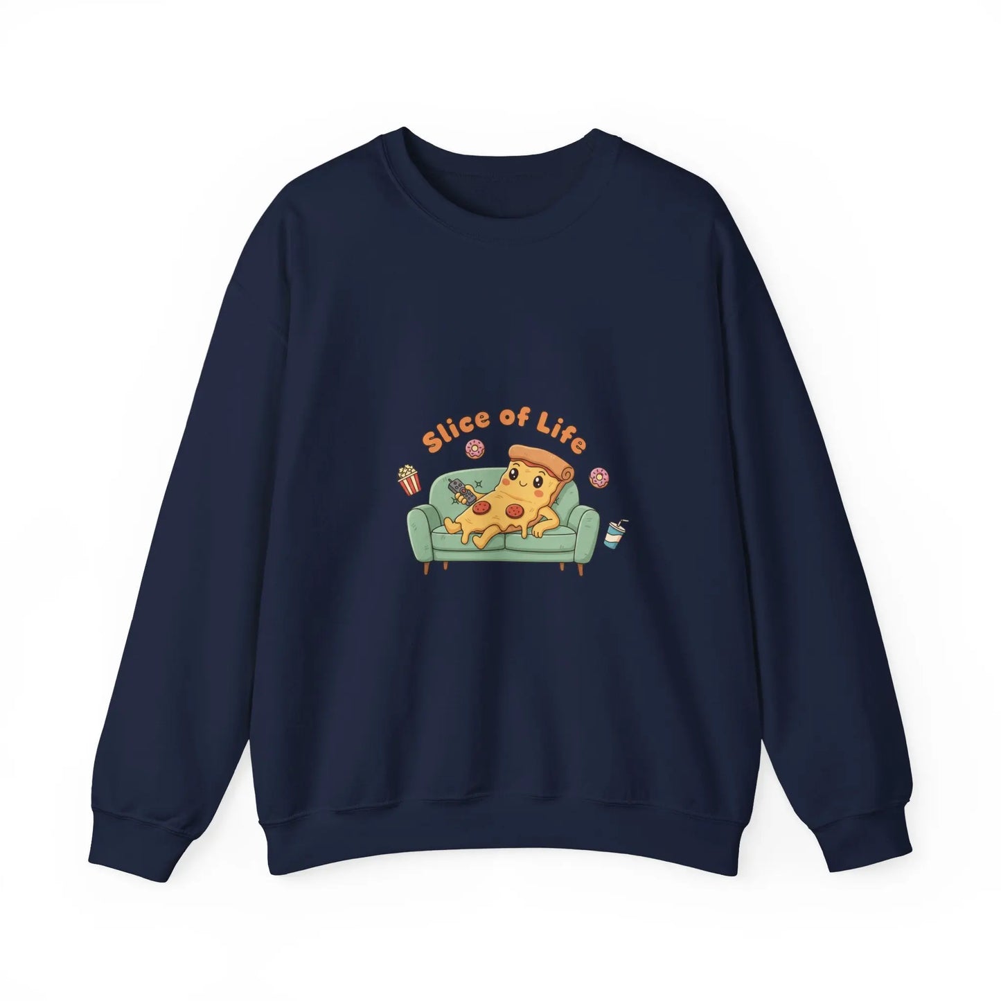 Slice of Life Pizza Illustration Sweatshirt | Food Pun Cozy Comfort - Print Yours Today