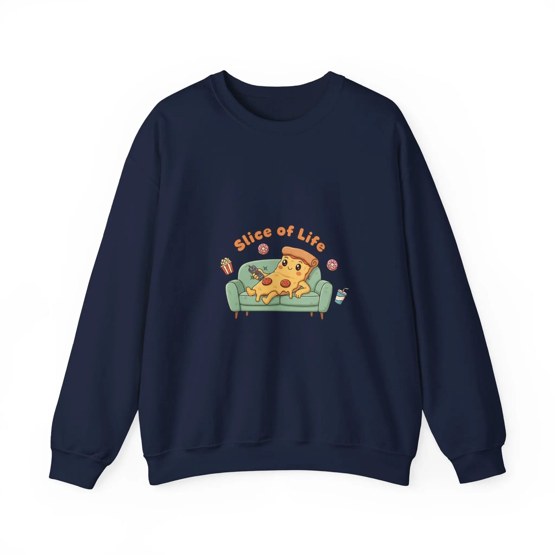 Slice of Life Pizza Illustration Sweatshirt | Food Pun Cozy Comfort - Print Yours Today