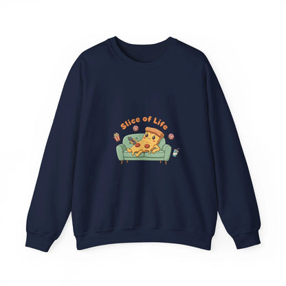 Slice of Life Pizza Illustration Sweatshirt | Food Pun Cozy Comfort - Print Yours Today