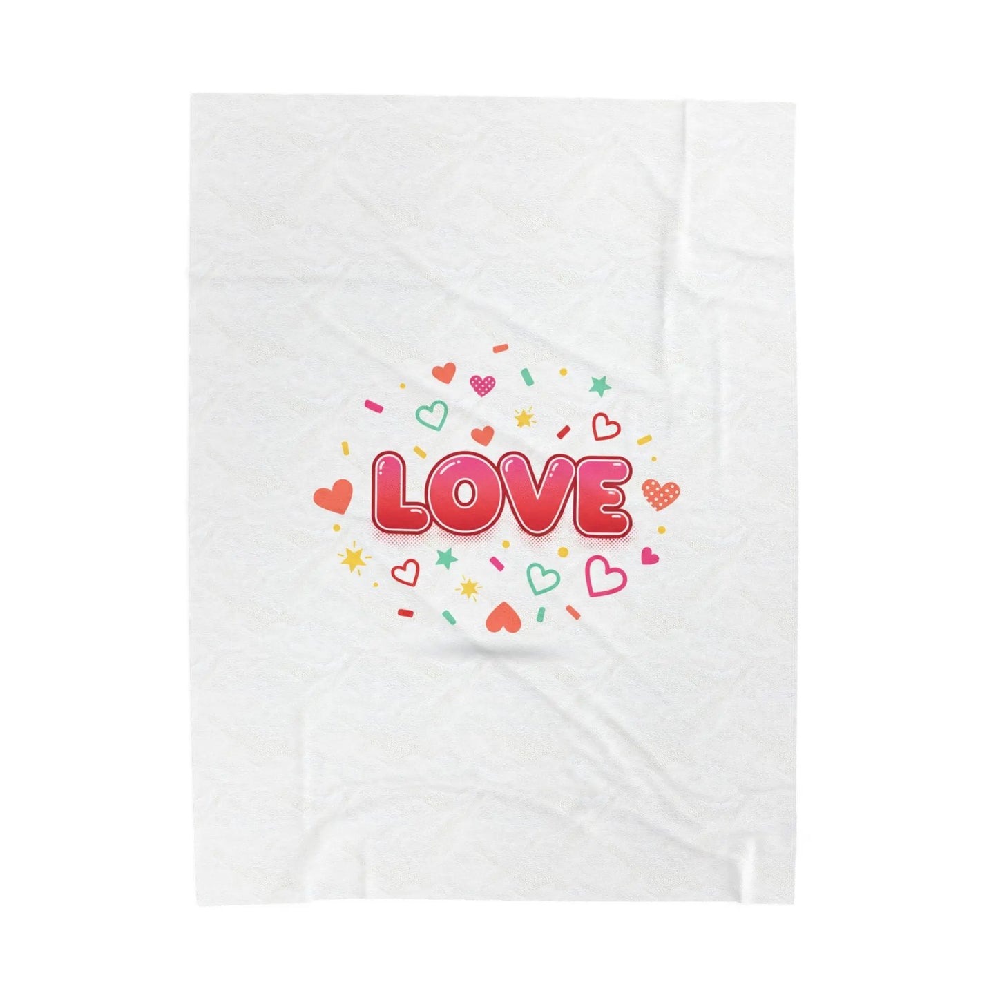 LOVE Graphic Velveteen Blanket | Galentine’s Friendship, Pink Red Heart Design - Print Yours Today