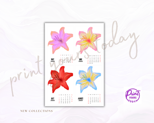 2026 Personalized Flower Photo Magnetic Calendar – Decorated Flowers Custom Fridge Magnet