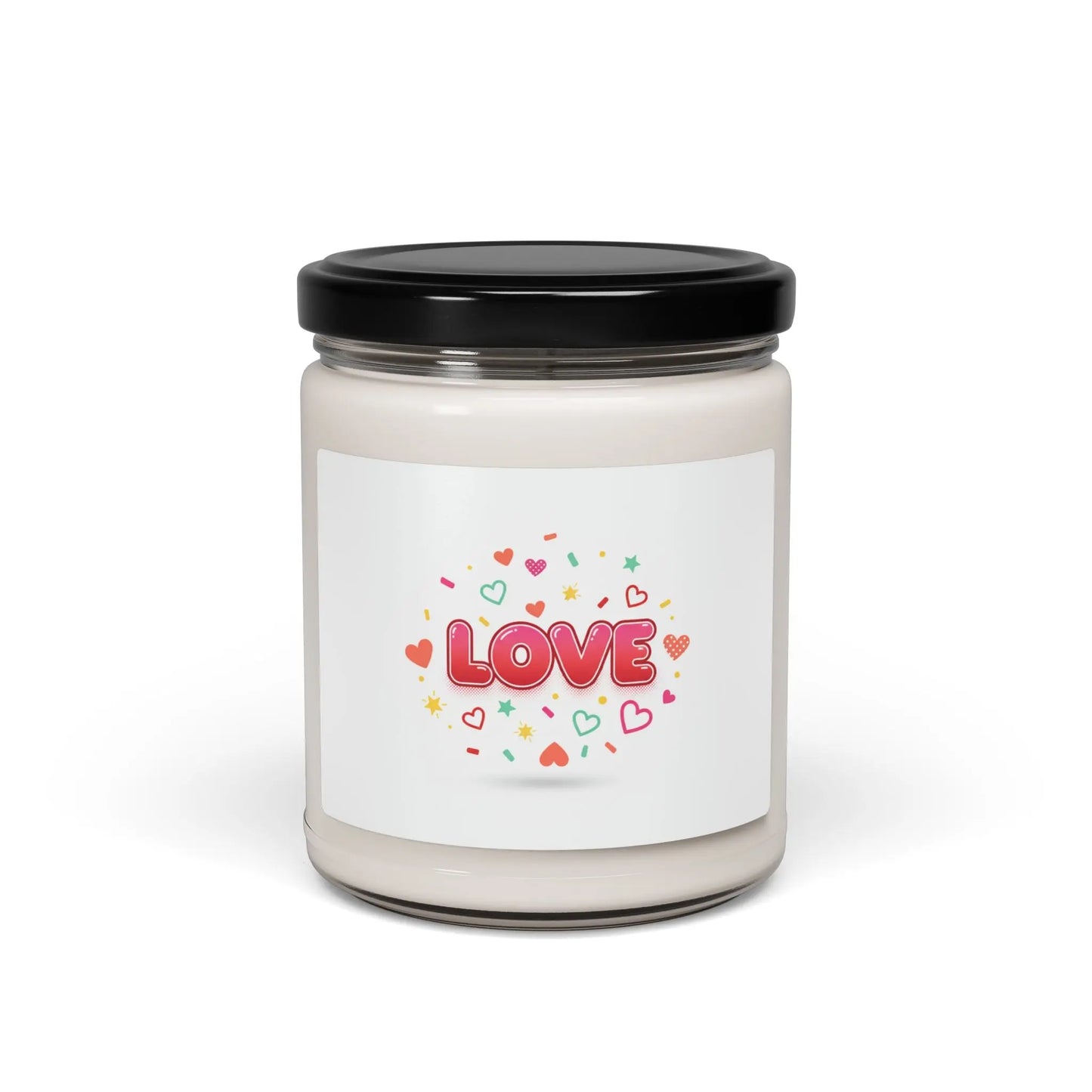 LOVE heart confetti soy candle, Galentine’s friendship candle | pink bestie candle - Print Yours Today