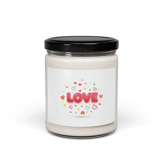 LOVE heart confetti soy candle, Galentine’s friendship candle | pink bestie candle - Print Yours Today