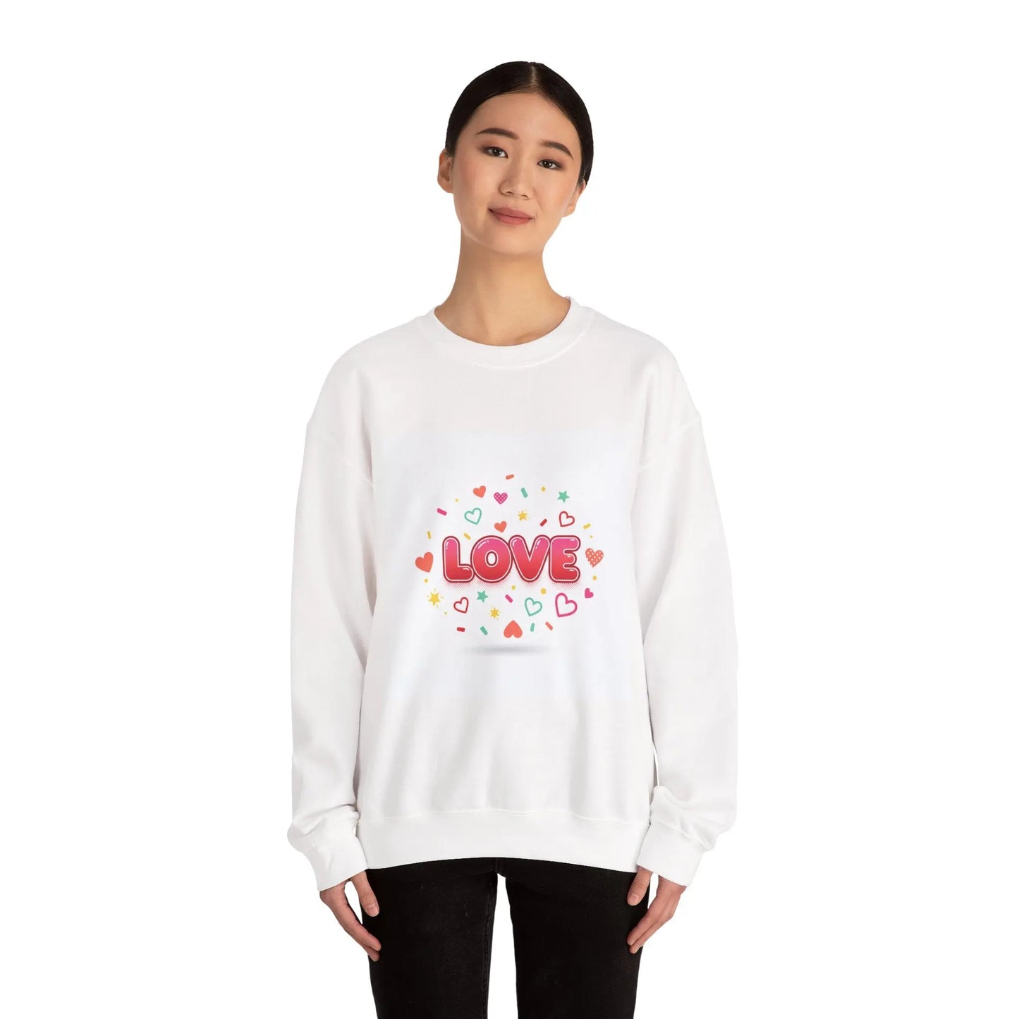 LOVE heart graphic Sweatshirt | Galentine’s friendship sweatshirt, pink red vibes - Print Yours Today