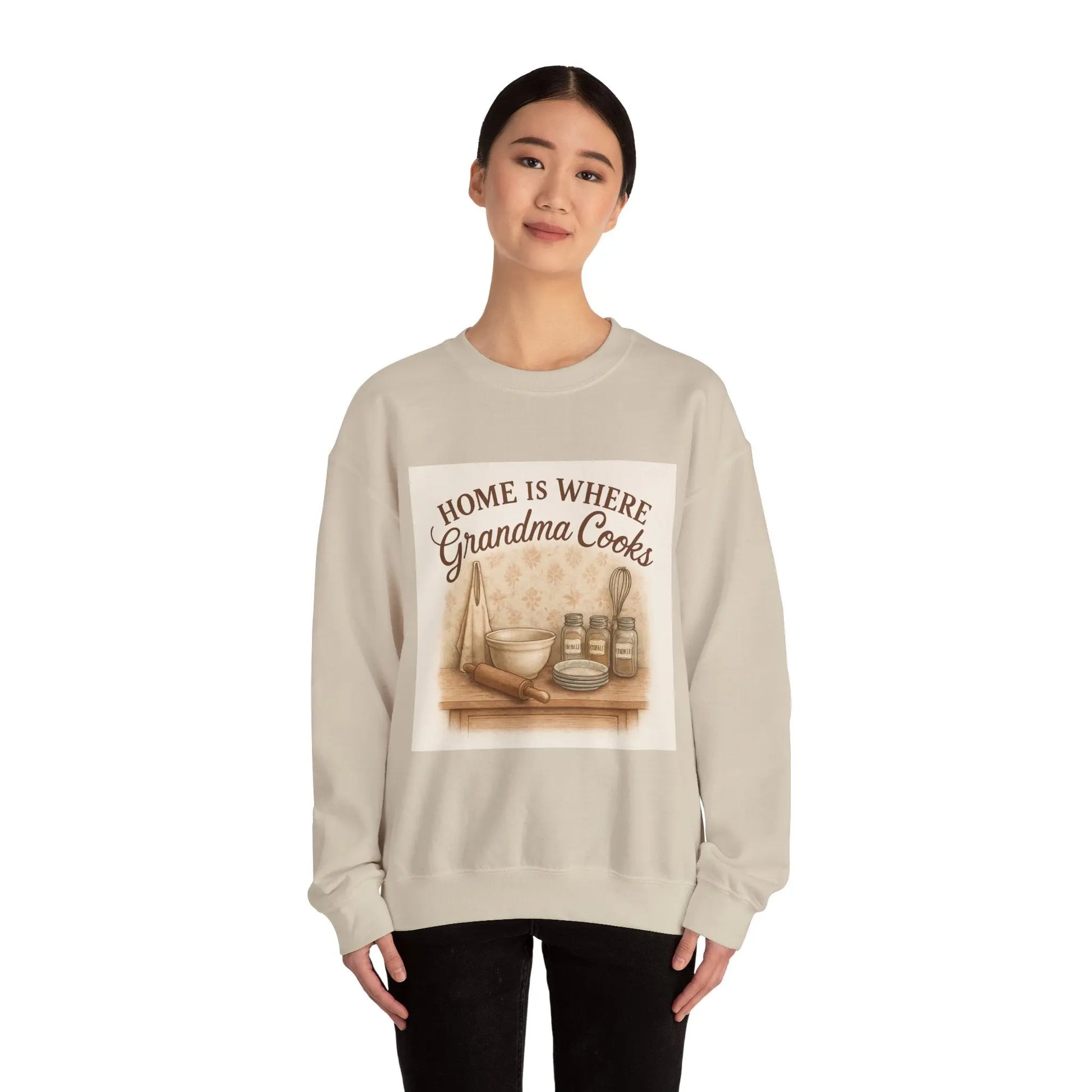 Grandma Cooks Sweatshirt — "Home Is Where Grandma Cooks" Cozy Crewneck - Print Yours Today