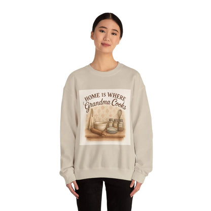 Grandma Cooks Sweatshirt — "Home Is Where Grandma Cooks" Cozy Crewneck - Print Yours Today