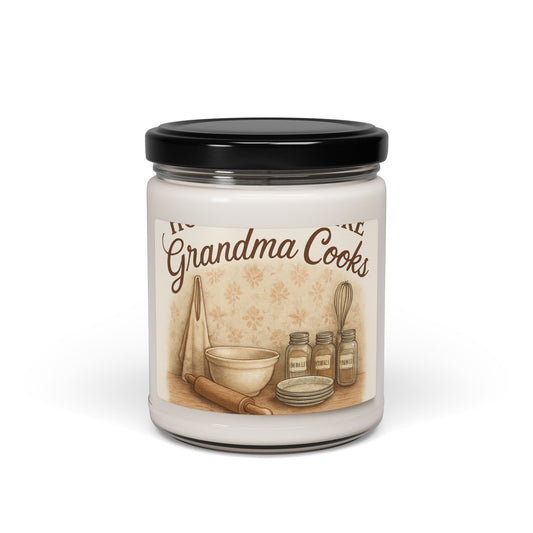 Grandma Cooks Scented Soy Candle — Cozy Kitchen Baking Aroma (9oz)