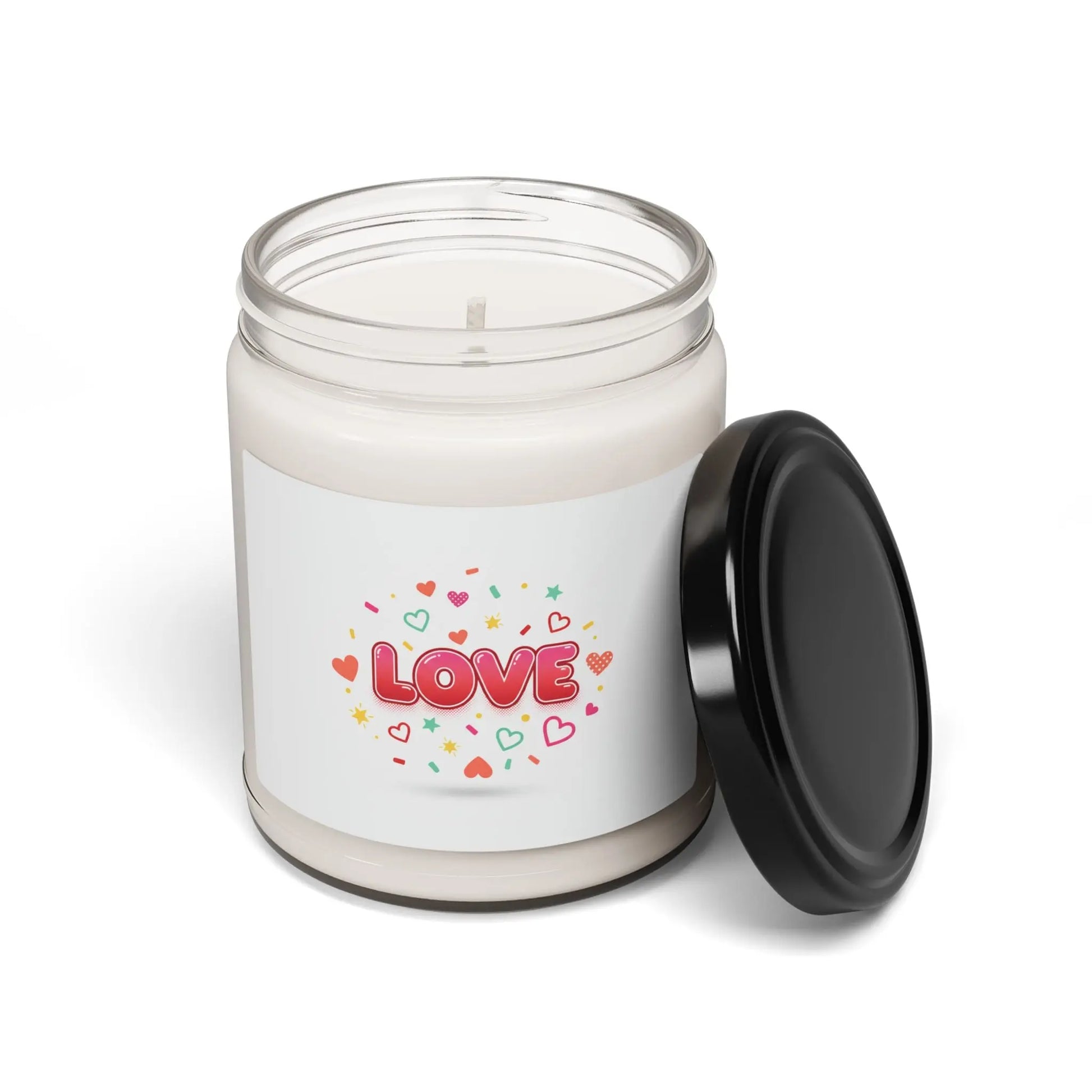 LOVE heart confetti soy candle, Galentine’s friendship candle | pink bestie candle - Print Yours Today