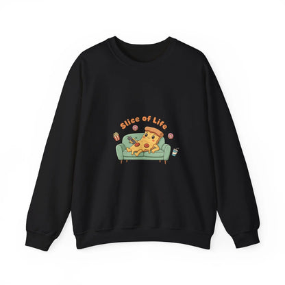 Slice of Life Pizza Illustration Sweatshirt | Food Pun Cozy Comfort - Print Yours Today