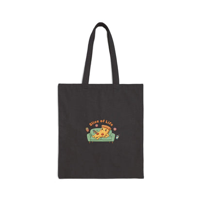 Slices of Life pizza illustration Tote | food pun, cozy snack humor - Print Yours Today