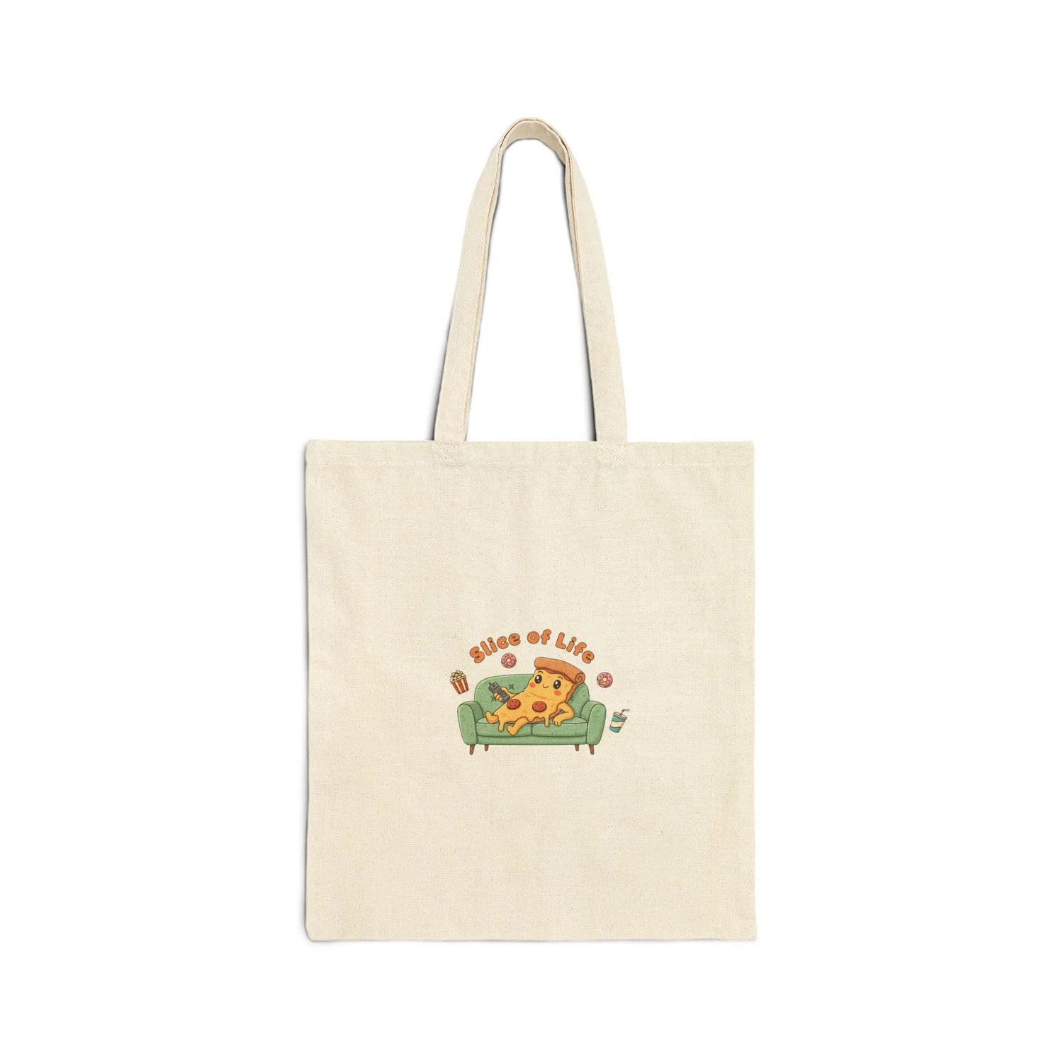 Slices of Life pizza illustration Tote | food pun, cozy snack humor - Print Yours Today