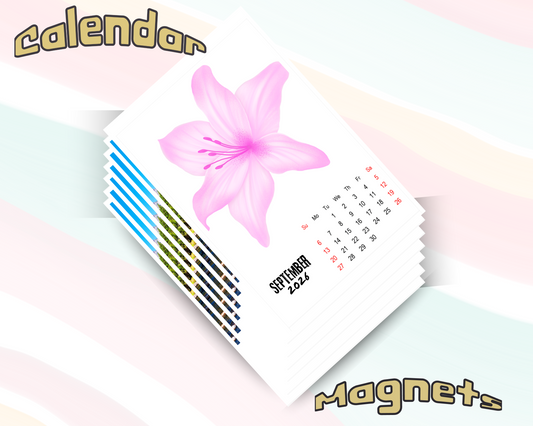 2026 Personalized Flower Photo Magnetic Calendar – Decorated Flowers Custom Fridge Magnet