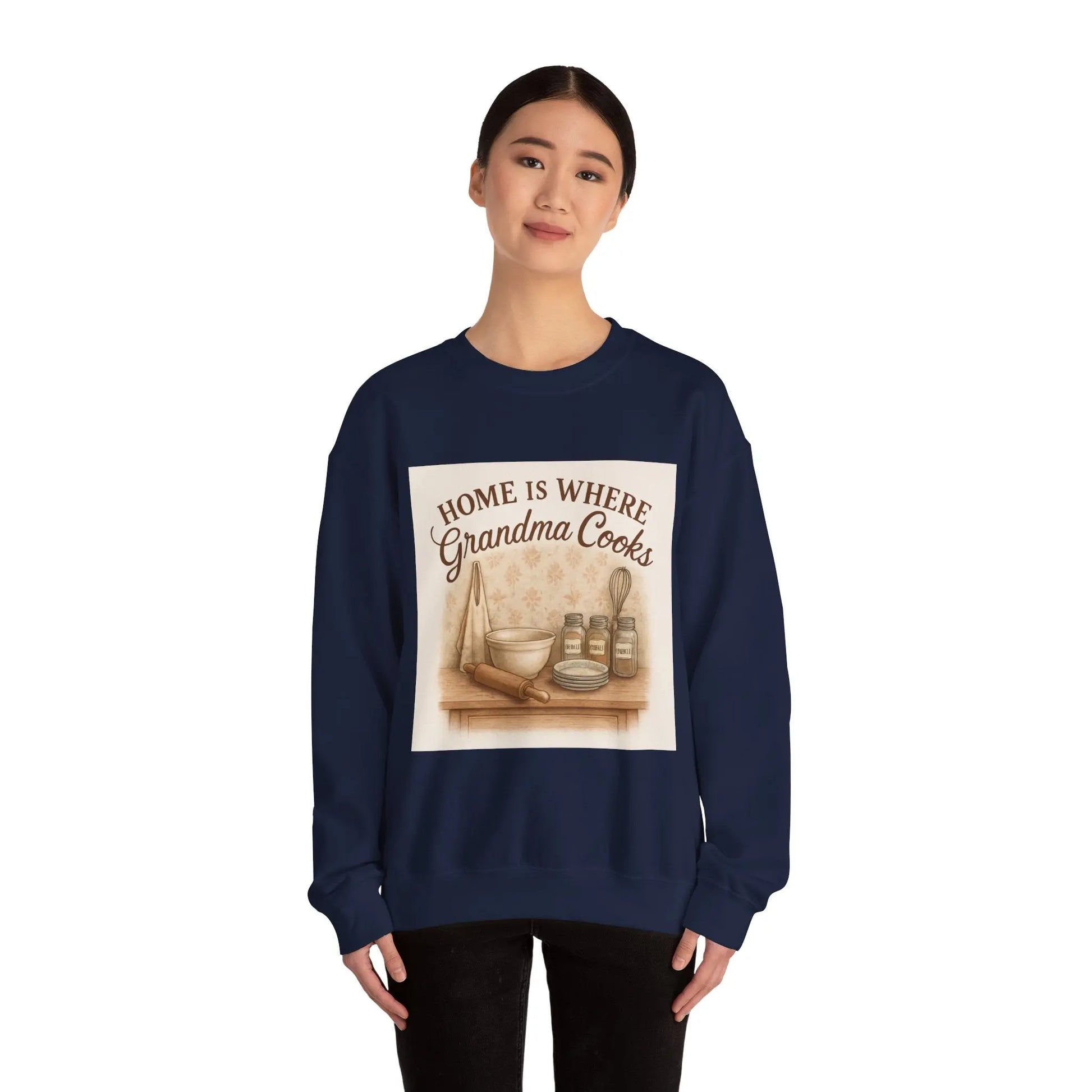 Grandma Cooks Sweatshirt — "Home Is Where Grandma Cooks" Cozy Crewneck - Print Yours Today