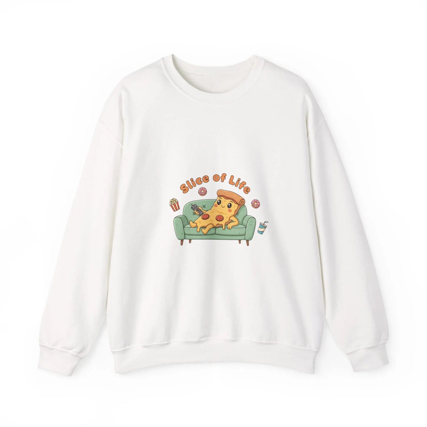Slice of Life Pizza Illustration Sweatshirt | Food Pun Cozy Comfort - Print Yours Today