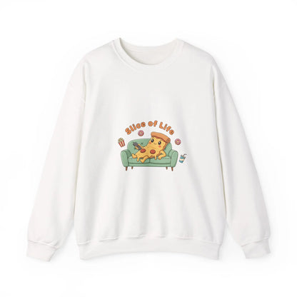 Slice of Life Pizza Illustration Sweatshirt | Food Pun Cozy Comfort - Print Yours Today