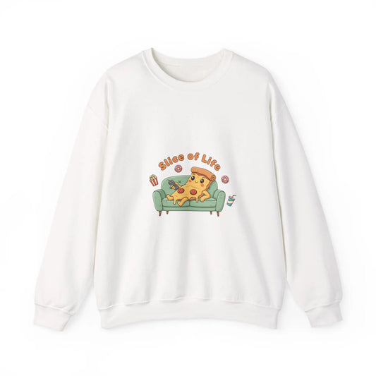 Slice of Life Pizza Illustration Sweatshirt | Food Pun Cozy Comfort - Print Yours Today