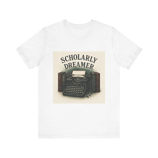 Scholarly Dreamer T-Shirt — Vintage Typewriter Literary Tee