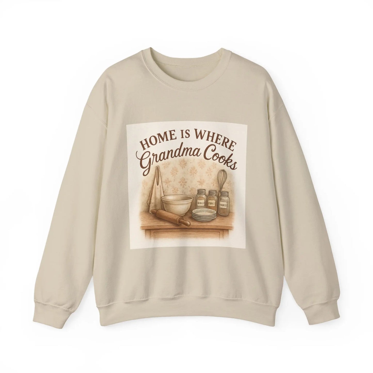 Grandma Cooks Sweatshirt — "Home Is Where Grandma Cooks" Cozy Crewneck - Print Yours Today