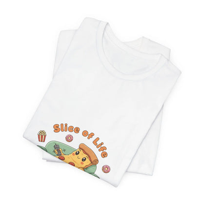 Slice of Life Pizza Tee | food pun shirt, snack cartoon tee - Print Yours Today