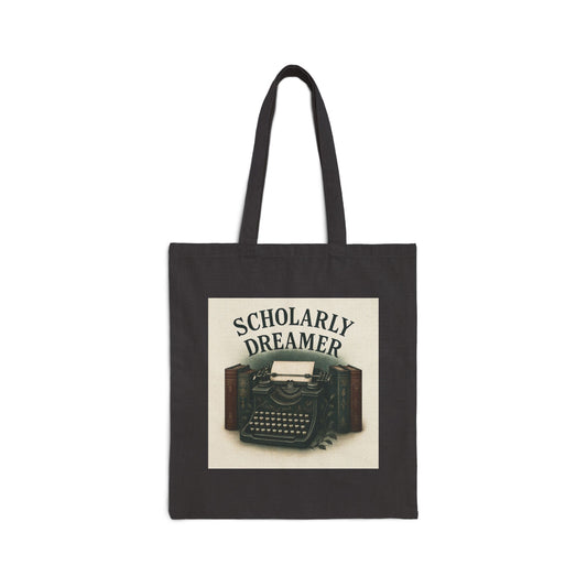Scholarly Dreamer Vintage Typewriter Canvas Tote Bag