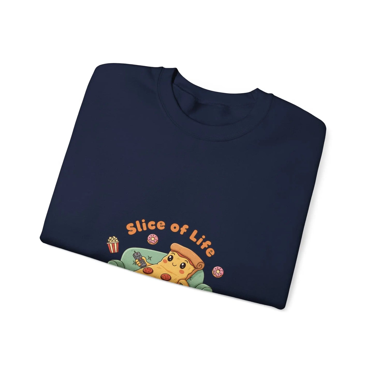 Slice of Life Pizza Illustration Sweatshirt | Food Pun Cozy Comfort - Print Yours Today