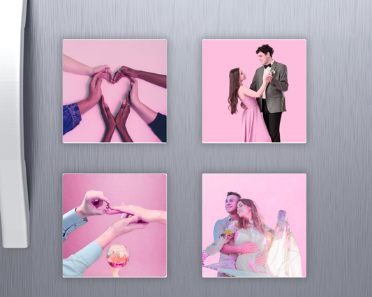 Color Pop Custom 2.5” × 2.5” Photo Fridge Magnet – Your Favorite Stylish Background Color and Picture!