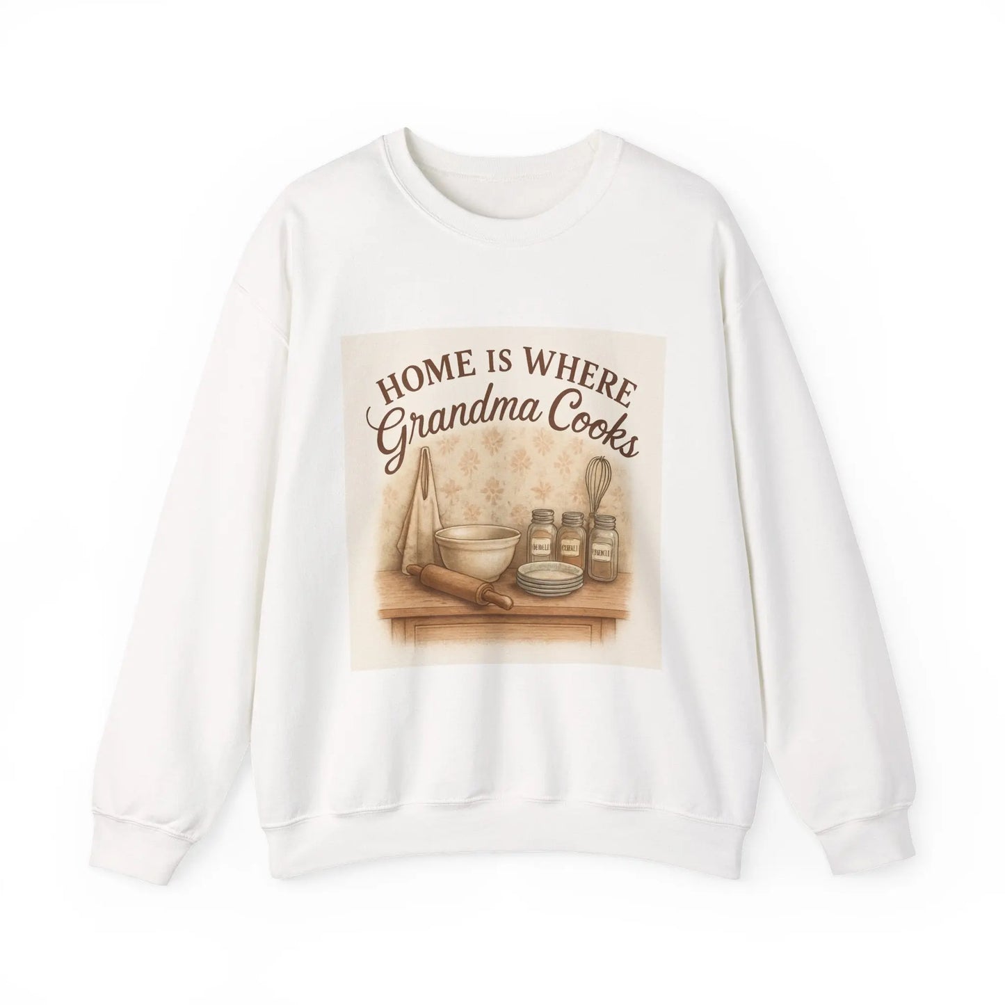 Grandma Cooks Sweatshirt — "Home Is Where Grandma Cooks" Cozy Crewneck - Print Yours Today