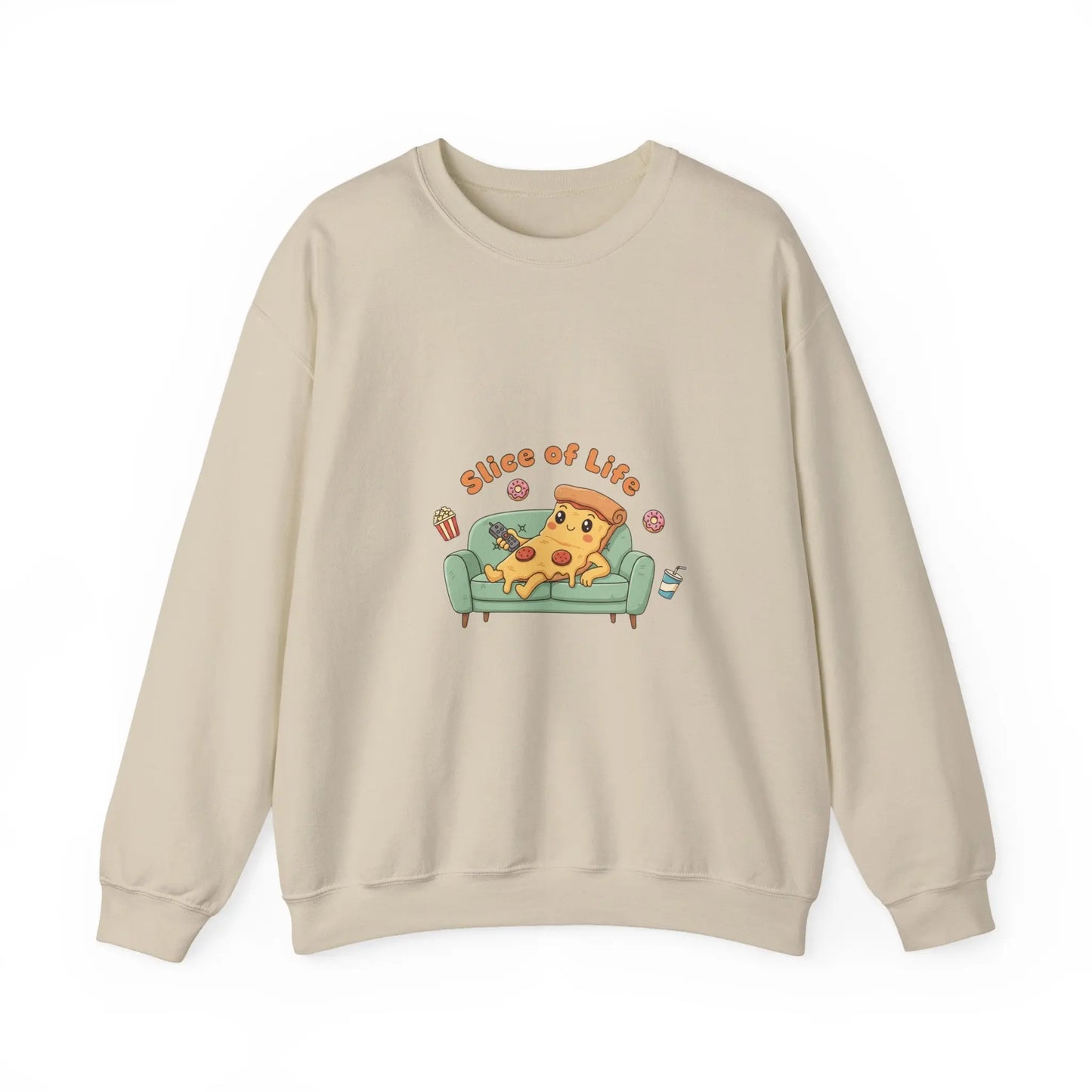 Slice of Life Pizza Illustration Sweatshirt | Food Pun Cozy Comfort - Print Yours Today