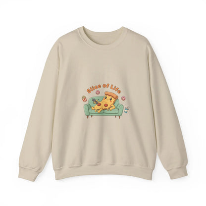 Slice of Life Pizza Illustration Sweatshirt | Food Pun Cozy Comfort - Print Yours Today